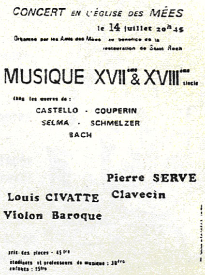  Concert de musiques des XVIIème et XVIIIème  