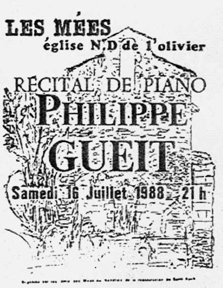 Récital de Piano - 16 juillet 1986  