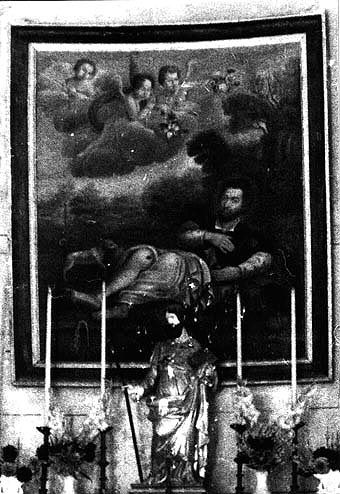 Saint Roch sur l'autel de la chapelle